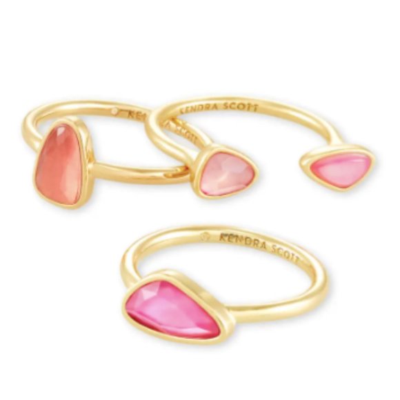 Kendra Scott Jewelry - Kendra Scott | Ivy Ring Set (Gold Hop Pink)